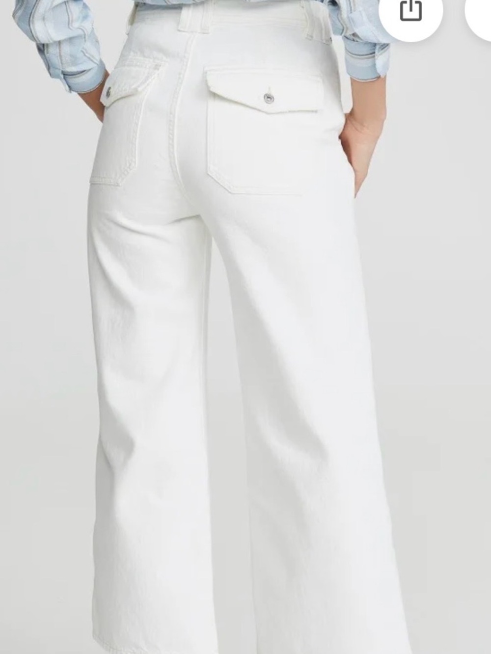 Citizens Of Humanity Eva Utility Crop white Denim - Picture 2 of 12